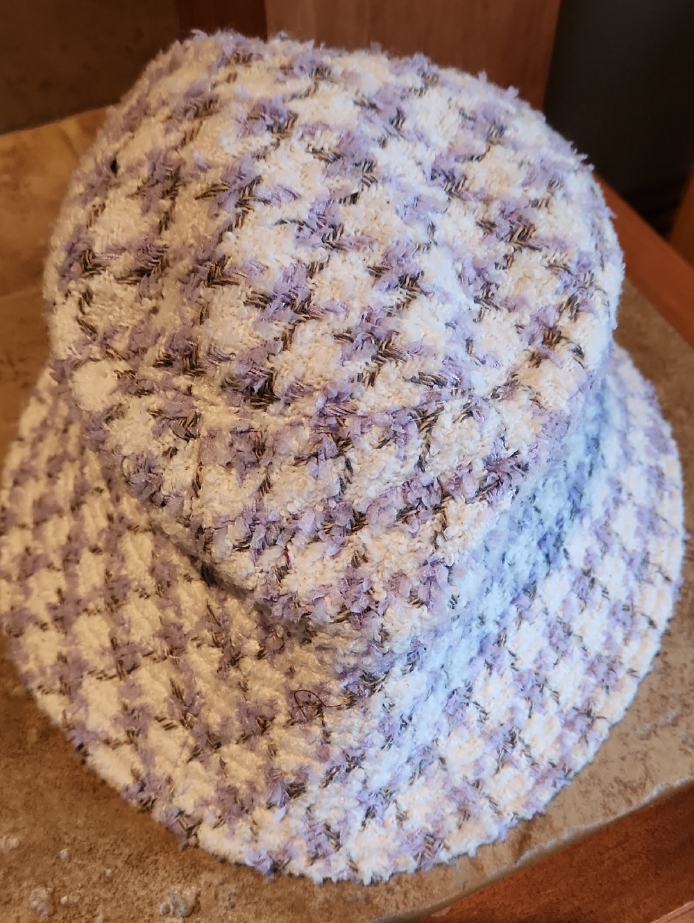 Amber Bucket Hat ASSIGNMENT Textured Lavender and Creamy White